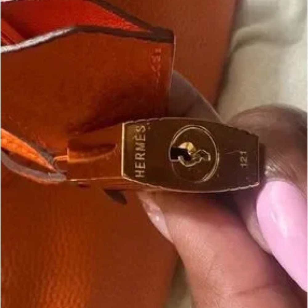 Orange Leather Tote Handbag GHW Clementine H SHOULDER BIRKIN JPG 42 - Picture 4 of 8